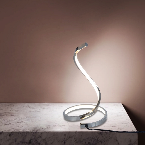 Karmiqi LED Table Lamp,7W Curved Desk Lamp,Modern Spiral Bedside Nightstand Lamp for Bedroom Living Room