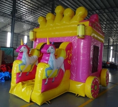 Small Pink Princess Carriage Bouncy Castle for Sale