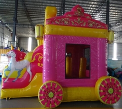 Small Pink Princess Carriage Bouncy Castle for Sale