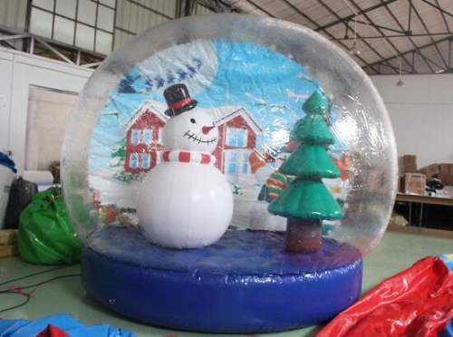 Inflatable Snow Globe with Snowman and Christmas Tree