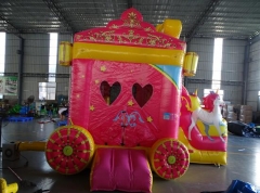 Small Pink Princess Carriage Bouncy Castle for Sale