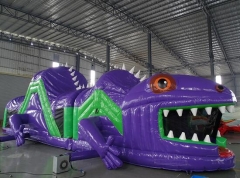 Purple Lizard Obstacle Course Bounce House