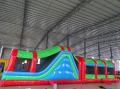 Rainbow Inflatable Obstacle Course with 3m High Slide