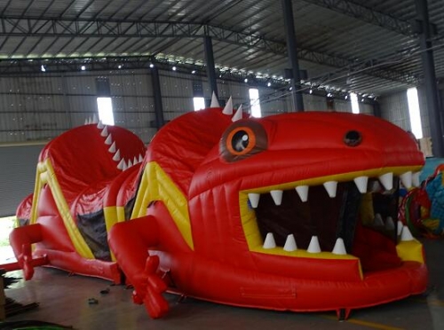 Red Lizard Inflatable Obstacle Course Bounce House for Sale