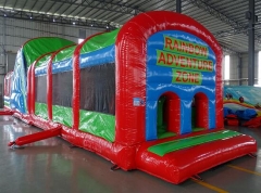 Rainbow Inflatable Obstacle Course with 3m High Slide