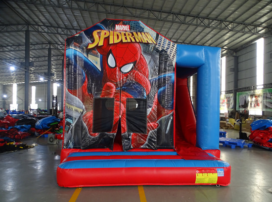 spiderman bouncy castle with slide