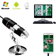 Jiusion 40 to 1000x Magnification Endoscope 8 LED USB 2.0 Digital Microscope Mini Camera with OTG Adapter Compatible with Mac Windows Android Linux