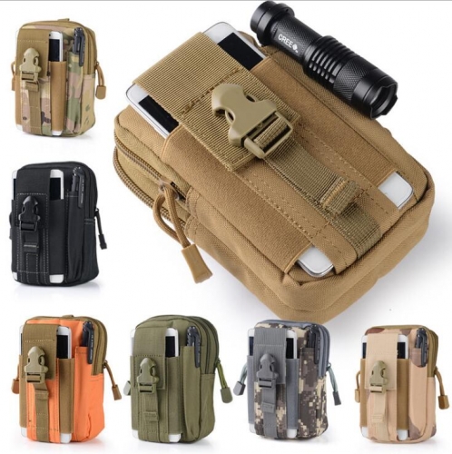 Outdoor Sports Molle Hip Waist Belt Bag with Zipper Wallet Purse Military Waist Fanny Pack