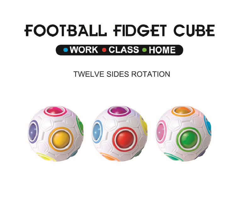 Colorful AntiKnock Football Fidget Cube,