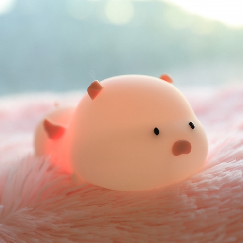 Mini Pig Silicone Lamp Cute Night Light Battery Operated - A Store