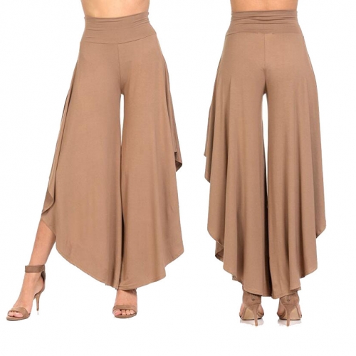 【FLAREUP】25SS★ Asymmetrical Wide Pants Asymmetrical Layer Button Wide Leg Dress Pants – COMMENSE
