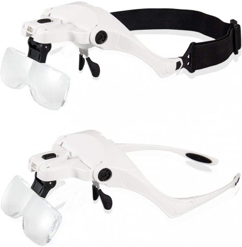 Jiusion Magnifying Glasses with Light, Head Mount Magnifier