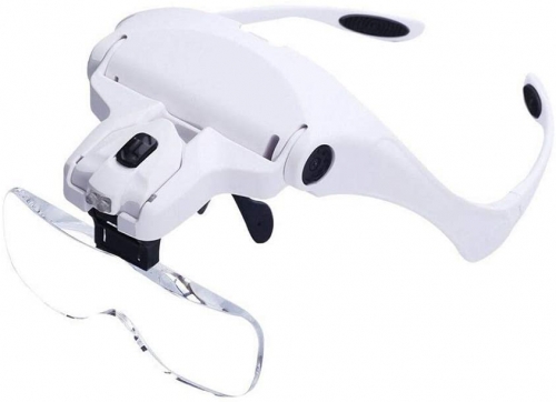 Jiusion Magnifying Glasses with Light, Head Mount Magnifier