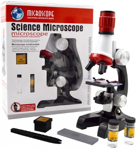 Jiusion Kid Microscope Science Kits, 100X 400X 1200X Trinocular Magnification Beginner Toy Home School Educational Biological Hand Held Camera Compoun