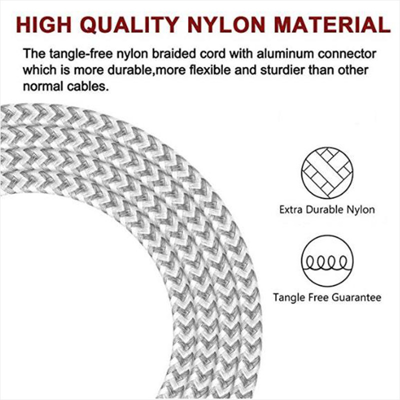 Anyfe Elbow Nylon Braided USB Cable,High Speed Data and Charging with Micro USB / Type C / Lightning Cable