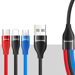 Anyfe 3 in 1 USB Cable,Nylon Braided USB,High Speed Data and Charging with Micro USB / Type C / Lightning Cables