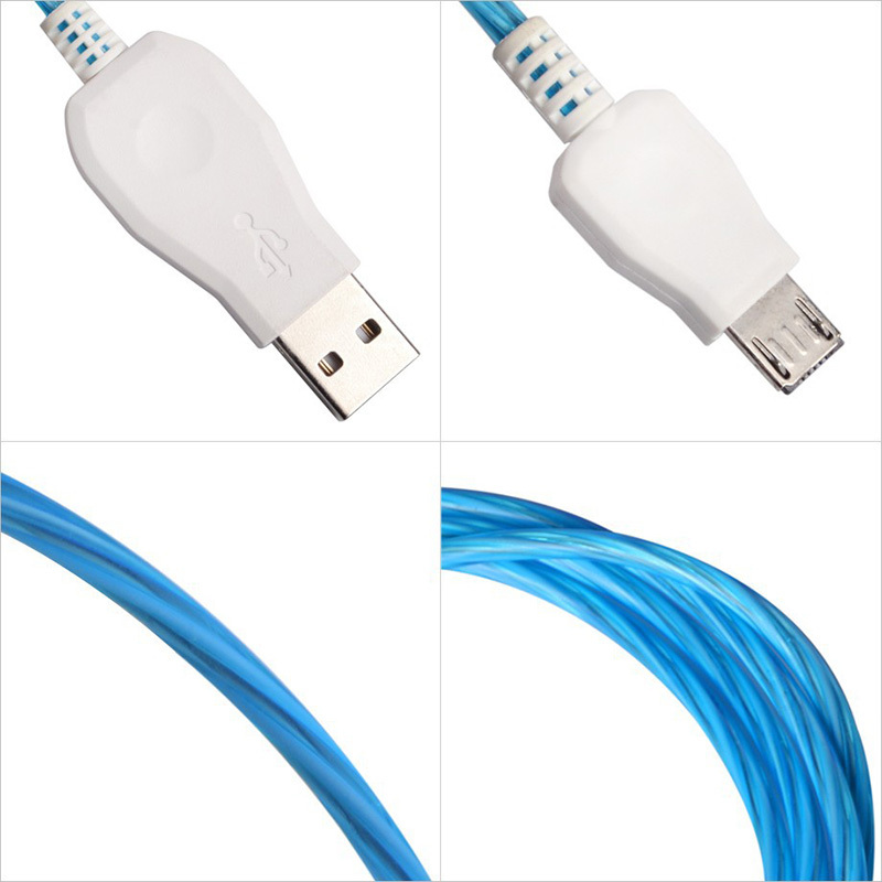 Anyfe Flowing LED Light Up devices Charger Cable,High Speed Data and Charging with Micro USB / Type C / Lightning Cables