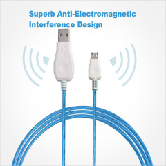 Anyfe Flowing LED Light Up devices Charger Cable,High Speed Data and Charging with Micro USB / Type C / Lightning Cables