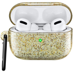 scratch proof and drop proof protective PC airpods case with bling glitter skin for airpod