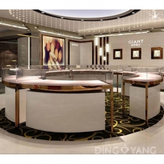 Luxurious Curved Jewelry Showcases
