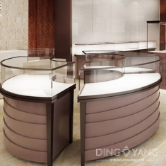 Luxurious Curved Jewelry Showcases