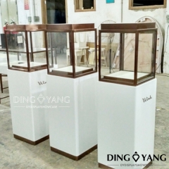 White Glass Jewelry Display Cabinets