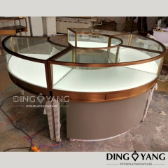Rose Gold Jewelry Display Glass Cases