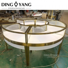 Round Gold Jewellery Shop Counter Design