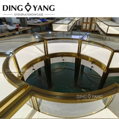 Round Gold Jewellery Shop Counter Design