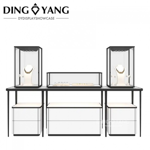 White Black Jewelry Show Display Cases