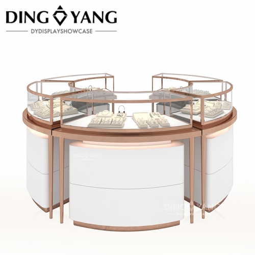 Round Rose Golden Counter Jewelry Display