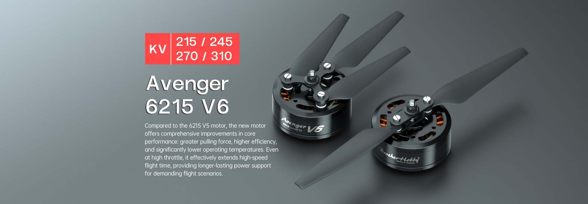 Avenger 6215 V6 215KV/245KV/270KV/310KV Motor(CW)