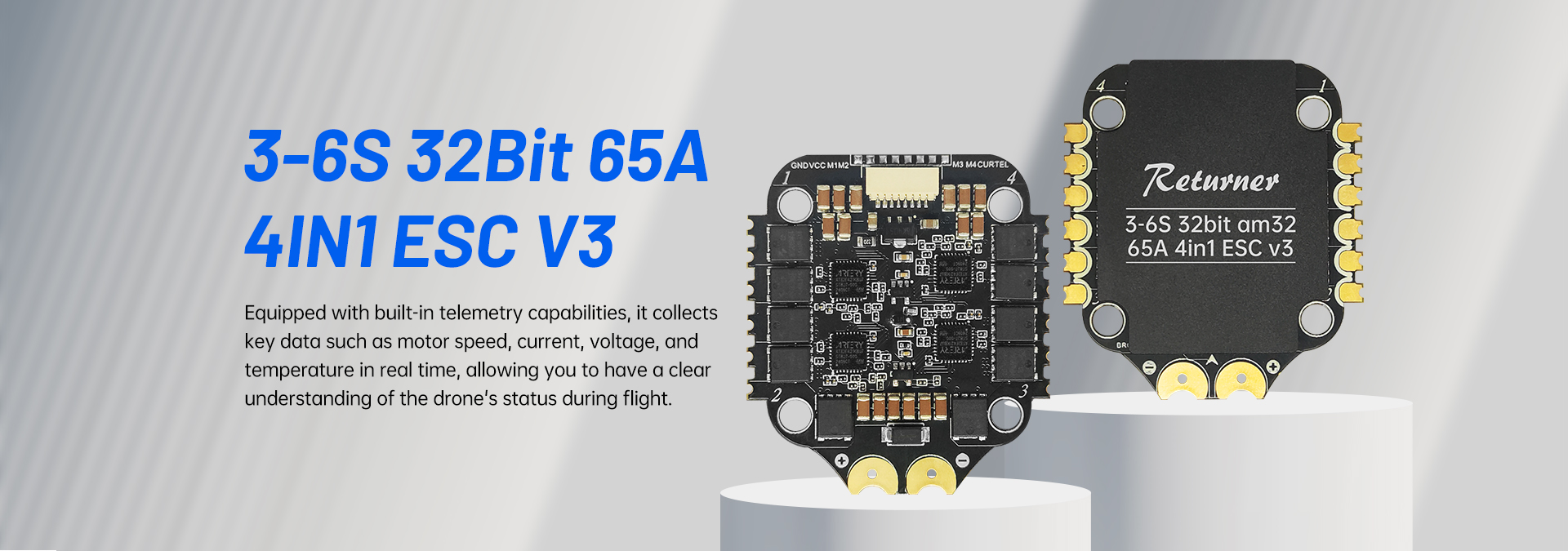 3-6S 32Bit AM32 65A(4IN1) ESC V3