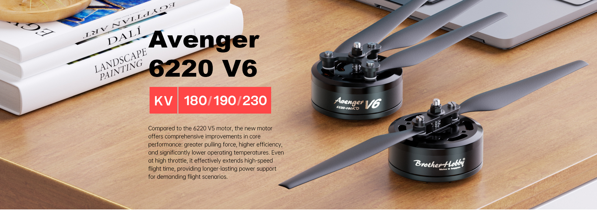 Avenger 6220 V6 180KV/190KV/230KV Motor(CW)