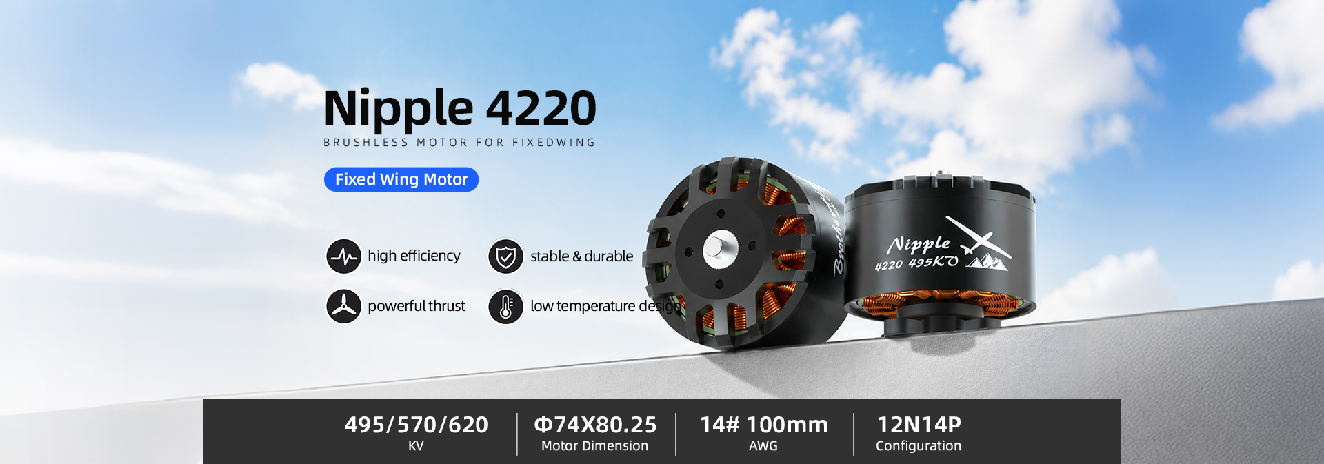 Nipple 4220 495KV/570KV/620KV Motor