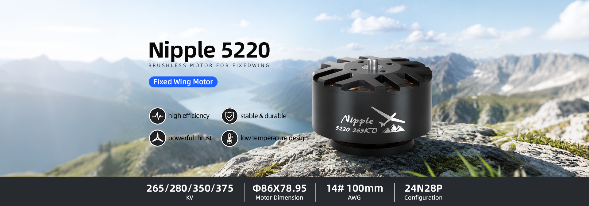 Nipple 5220 265KV/280KV/350KV/375KV Motor