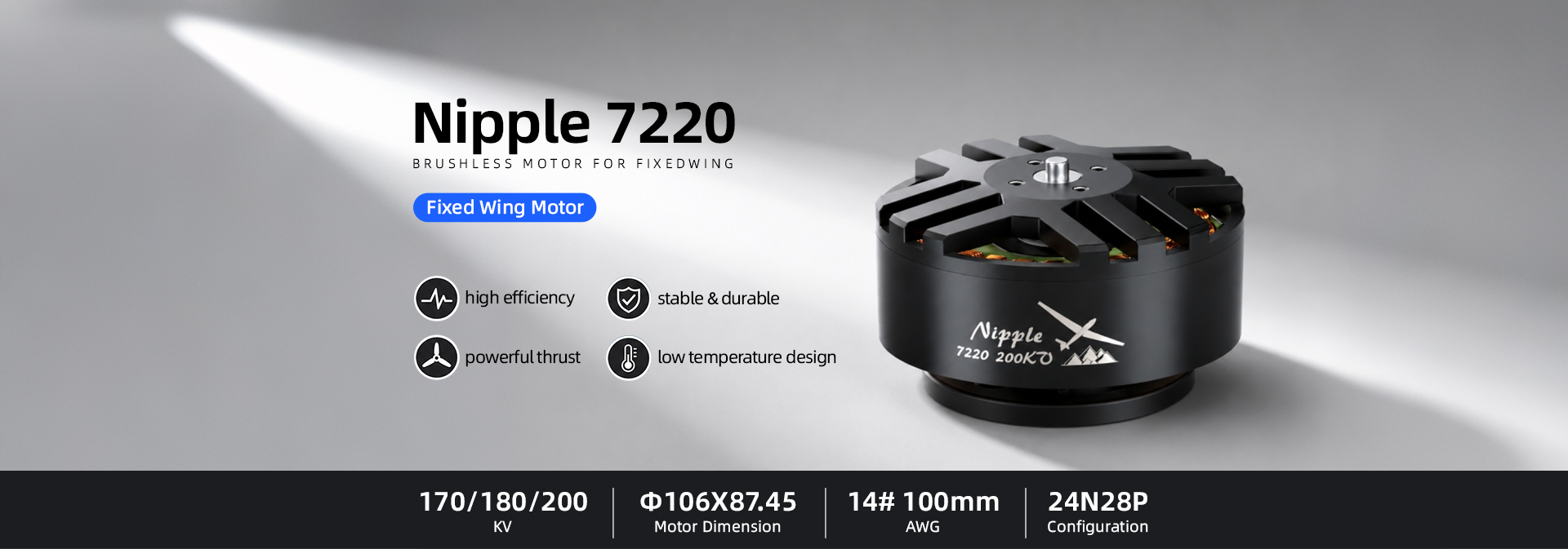 Nipple 7220 170KV/180KV/200KV Motor