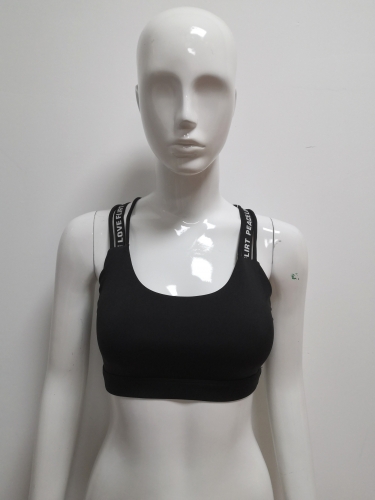 Yoga bra top with logo straps
