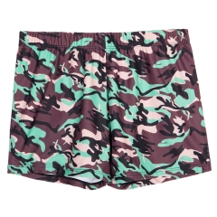 Green camouflage close fitting men swimming shorts