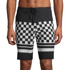 Checkerboard print men swim wear trunks
