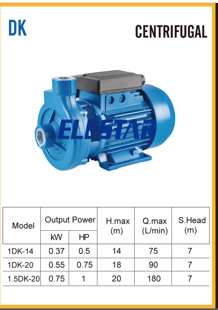 Elestar DK electric motor water pump