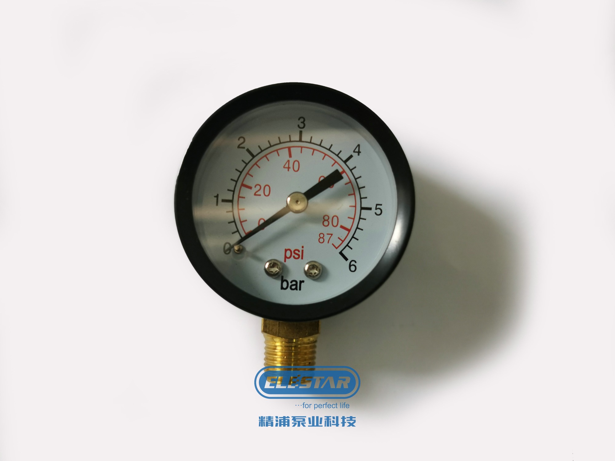 Water Well Pump Liquid Filled Side Lower Mount Pressure Gauge 0 to 100 PSI