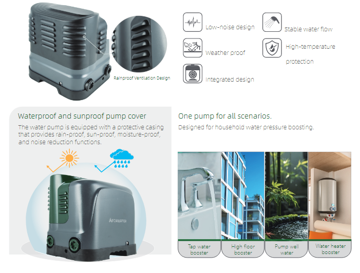 PYC-E The New Generation Rainproof Self-Priming Pressure Pump for Lasting Water Power