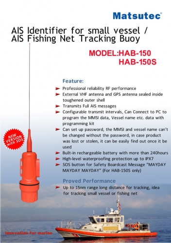 AIS Identifier for small vessel / AIS Fishing Net Tracking Buoy