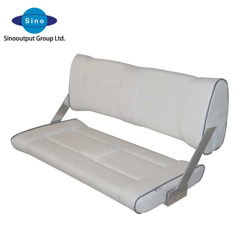 White dark blue color double boat seat with full upholstered cushion