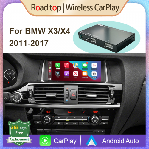 Wireless Apple CarPlay Android Auto Decoder for BMW X3 F25 X4 F26 2011-2020, with MirrorLink AirPlay Camera Car Play Rear Camera