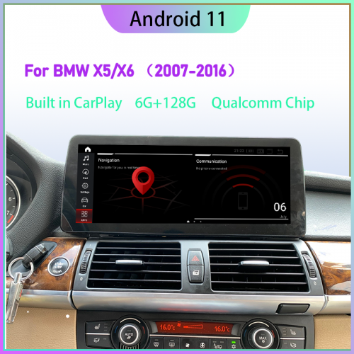 Android 11 Stereo Head Unit for BMW X5/X6 E70/E71 CCC/CIC/NBT 2007-2016 with CarPlay Auto GPS Radio WIFI 6G LTE BT