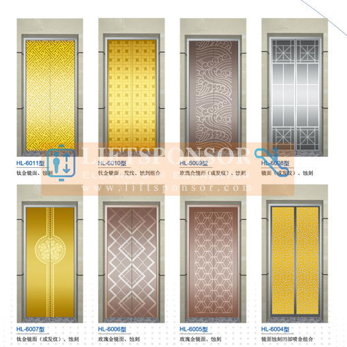 Elevator Golden Landing Door Panel