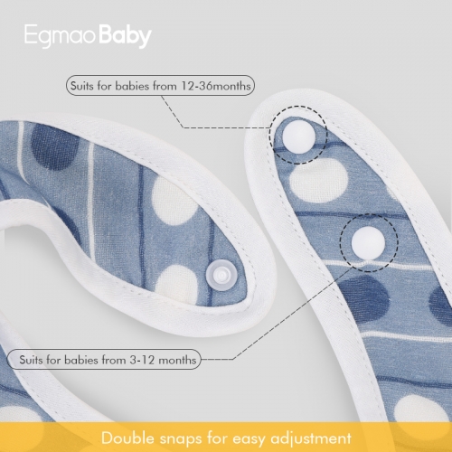  egmao baby Snap Bibs for Boys & Girls,12 Pack Drooling