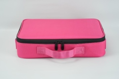 Light weight nylon makeup case toiletry cosmetic case with 2 layers organize cosmetics